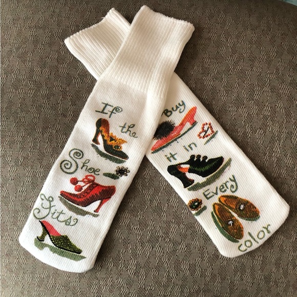 Shoe Lover’s Socks! Socks say: “if the shoe fits,” “buy it in every color” NWT - Picture 2 of 5